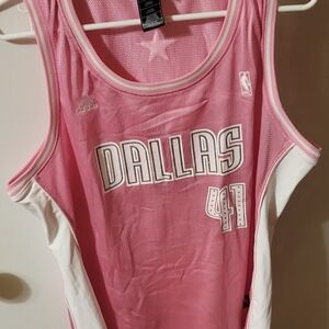 Pink Dallas Nowintzki Basketball Jersey